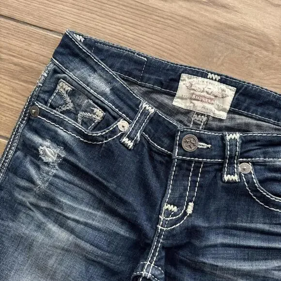 Y2K Boot Cut Big Star Liv  Western Cut Low Rise Denim Pants - Picture 5 of 8